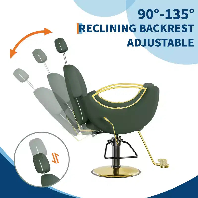 Fauteuil de barbier professionnel inclinable Garvee, chaise de salon de beauté pour barbier et domicile, fauteuil de salon pivotant à 30° pour coiffeur