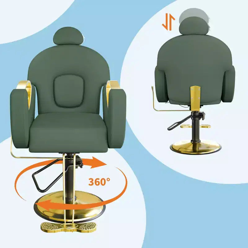 Fauteuil de barbier professionnel inclinable Garvee, chaise de salon de beauté pour barbier et domicile, fauteuil de salon pivotant à 30° pour coiffeur
