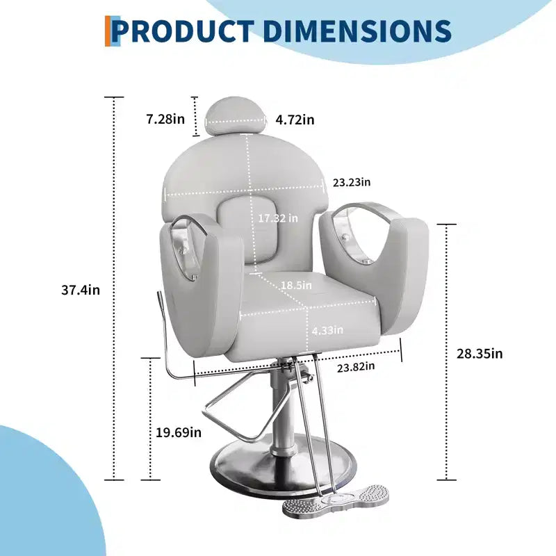 Fauteuil de barbier professionnel inclinable Garvee, chaise de salon de beauté pour barbier et domicile, fauteuil de salon pivotant à 30° pour coiffeur