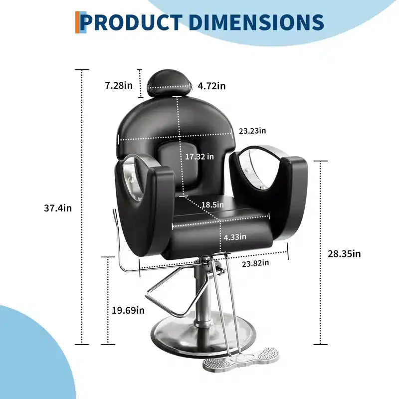 Fauteuil de barbier professionnel inclinable Garvee, chaise de salon de beauté pour barbier et domicile, fauteuil de salon pivotant à 30° pour coiffeur