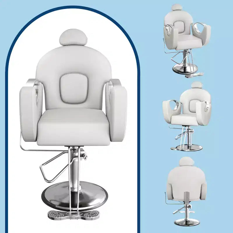 Fauteuil de barbier professionnel inclinable Garvee, chaise de salon de beauté pour barbier et domicile, fauteuil de salon pivotant à 30° pour coiffeur
