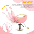 Fauteuil de barbier professionnel inclinable Garvee, chaise de salon de beauté pour barbier et domicile, fauteuil de salon pivotant à 30° pour coiffeur