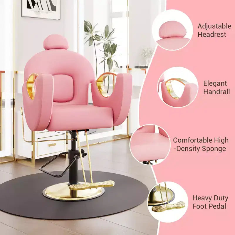 Fauteuil de barbier professionnel inclinable Garvee, chaise de salon de beauté pour barbier et domicile, fauteuil de salon pivotant à 30° pour coiffeur