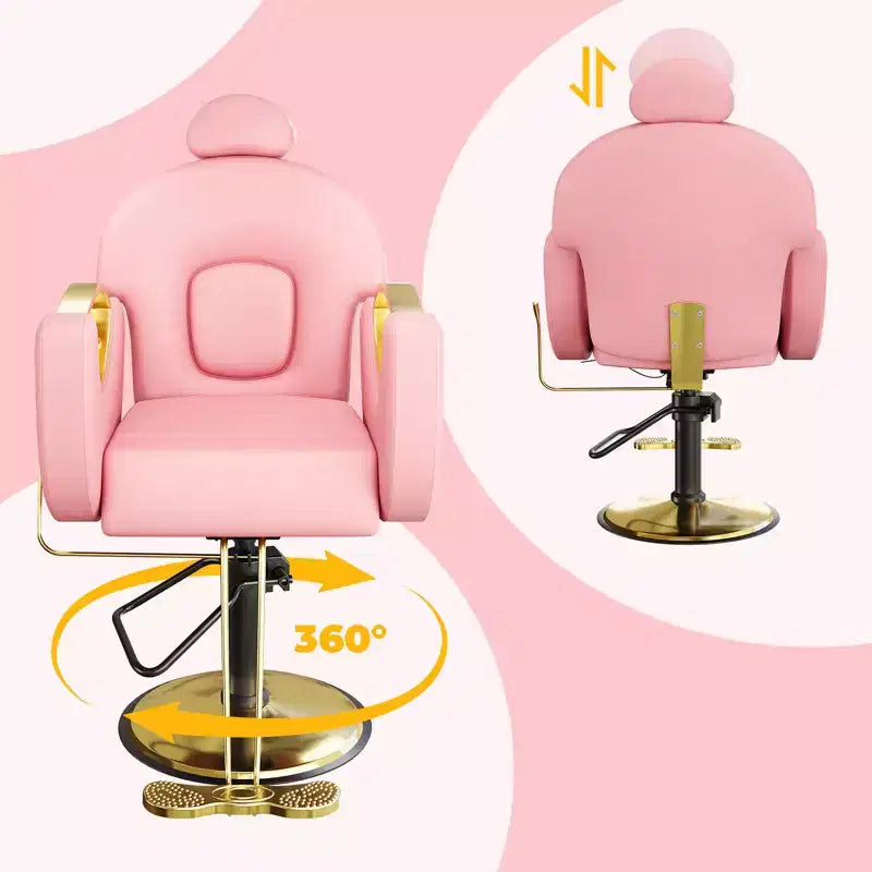 Fauteuil de barbier professionnel inclinable Garvee, chaise de salon de beauté pour barbier et domicile, fauteuil de salon pivotant à 30° pour coiffeur