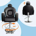 Fauteuil de barbier professionnel inclinable Garvee, chaise de salon de beauté pour barbier et domicile, fauteuil de salon pivotant à 30° pour coiffeur