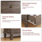 Commode Vintage à 4 Tiroirs avec Pieds Coniques, Commode en Bois Gris pour Chambre, Salon
