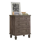 Commode Vintage à 4 Tiroirs avec Pieds Coniques, Commode en Bois Gris pour Chambre, Salon