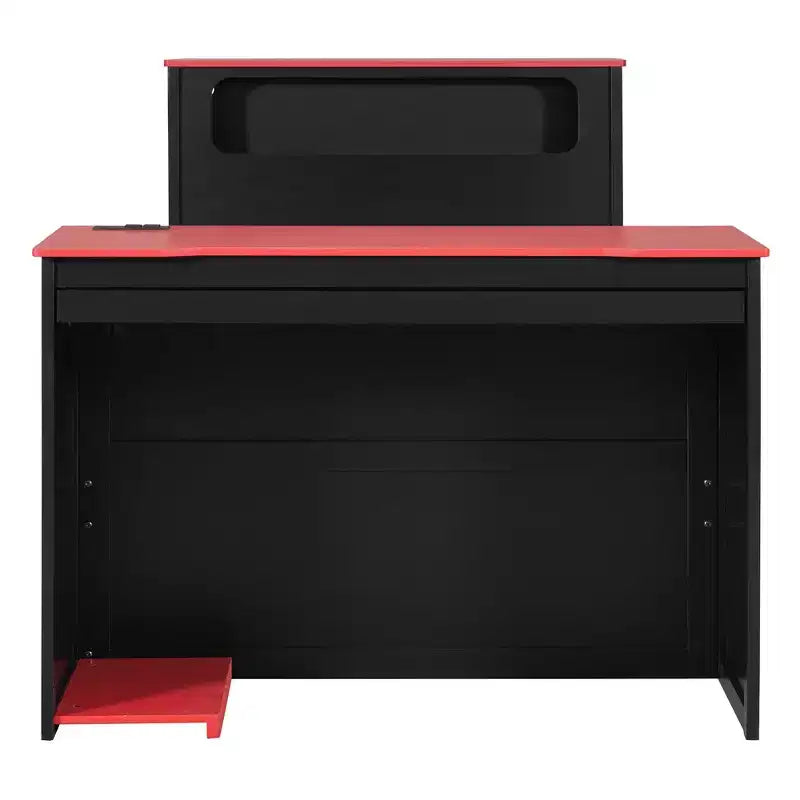 Lit de repos moderne en bois Luxystar avec bureau d'ordinateur, lit gigogne et tête de lit éclairée