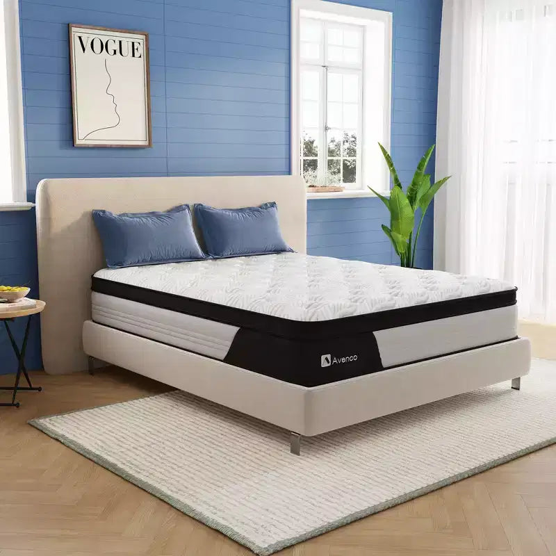Matelas hybride en mousse à mémoire de forme Avenco de 10-12 pouces, rafraîchissant et de fermeté moyenne, certifié CertiPUR-US et OEKO-TEX
