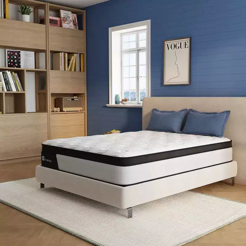 Matelas hybride en mousse à mémoire de forme Avenco de 10-12 pouces, rafraîchissant et de fermeté moyenne, certifié CertiPUR-US et OEKO-TEX