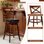 Lot de 2/4 tabourets de bar pivotants Costway 25 avec dossier et assise rembourrée en similicuir