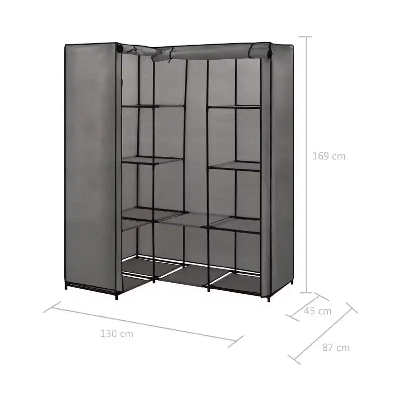 vidaXL Armoire d'angle de placard Armoire de chambre à coucher Portant à vêtements autonome Rail