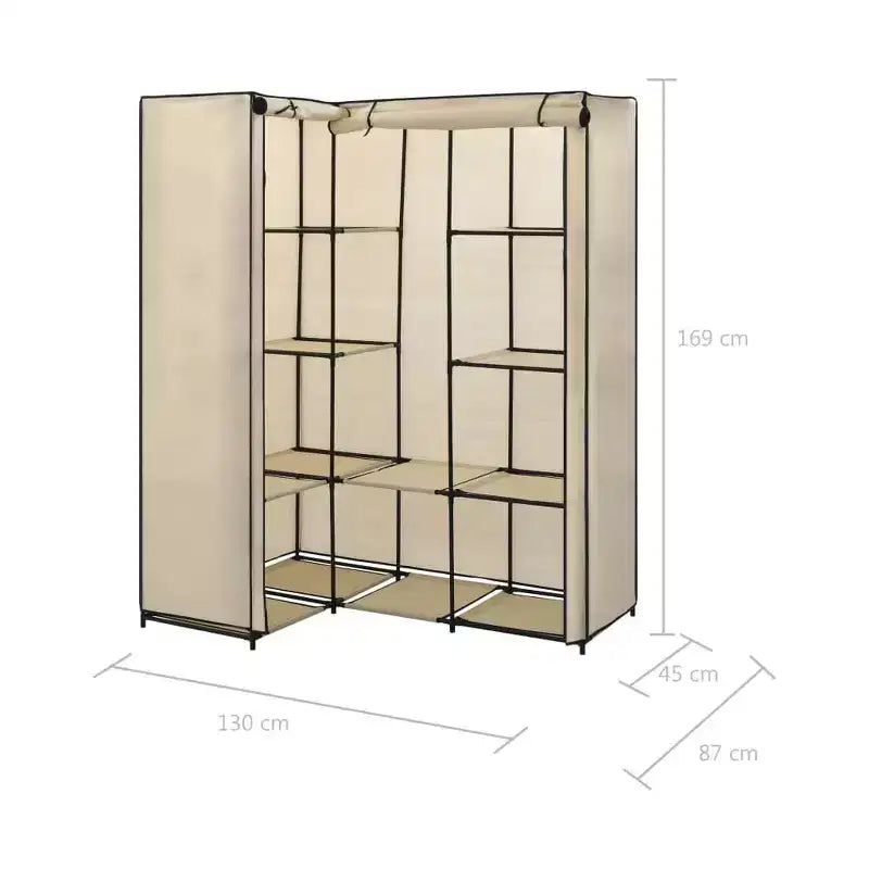 vidaXL Armoire d'angle de placard Armoire de chambre à coucher Portant à vêtements autonome Rail