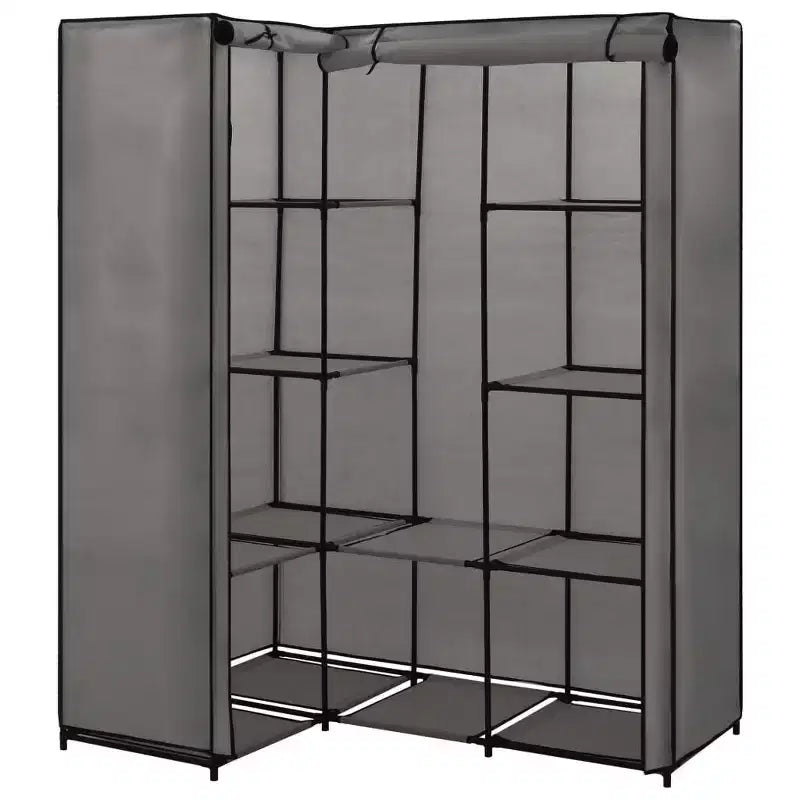 vidaXL Armoire d'angle de placard Armoire de chambre à coucher Portant à vêtements autonome Rail