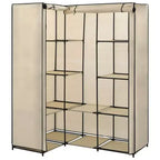 vidaXL Armoire d'angle de placard Armoire de chambre à coucher Portant à vêtements autonome Rail