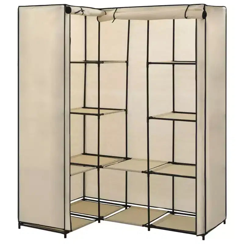 vidaXL Armoire d'angle de placard Armoire de chambre à coucher Portant à vêtements autonome Rail