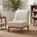 Christopher Knight Home Hyejin Fauteuil d'appoint moderne en bois d'hévéa rembourré avec dossier incurvé