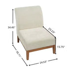 Christopher Knight Home Hyejin Fauteuil d'appoint moderne en bois d'hévéa rembourré avec dossier incurvé