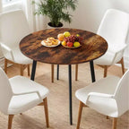 Karl Home Table à manger ronde moderne de 36 po avec pieds en métal robustes pour cuisine de petit espace