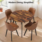 Karl Home Table à manger ronde moderne de 36 po avec pieds en métal robustes pour cuisine de petit espace