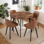 Karl Home Table à manger ronde moderne de 36 po avec pieds en métal robustes pour cuisine de petit espace