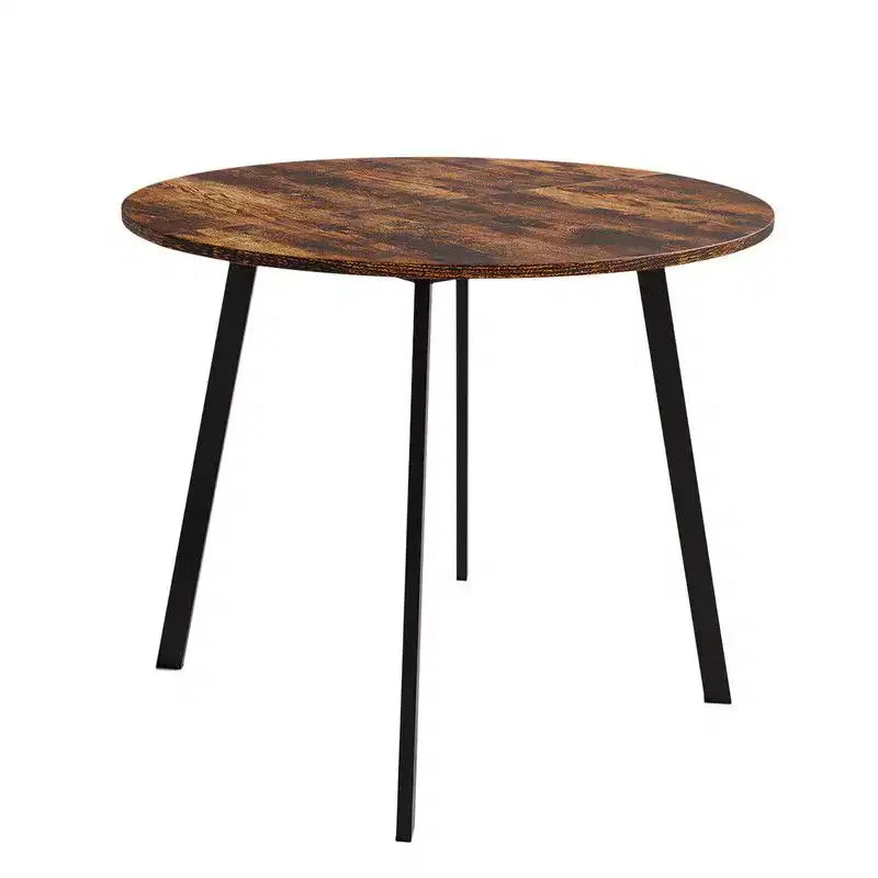 Karl Home Table à manger ronde moderne de 36 po avec pieds en métal robustes pour cuisine de petit espace