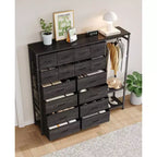 Portant à vêtements 16 tiroirs avec 2 étagères, organiseur de placard autoportant haut, portant à vêtements robuste pour le rangement et l'organisation de la chambre à coucher