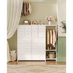 Portant à vêtements 16 tiroirs avec 2 étagères, organiseur de placard autoportant haut, portant à vêtements robuste pour le rangement et l'organisation de la chambre à coucher