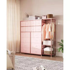 Portant à vêtements 16 tiroirs avec 2 étagères, organiseur de placard autoportant haut, portant à vêtements robuste pour le rangement et l'organisation de la chambre à coucher