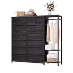 Portant à vêtements 16 tiroirs avec 2 étagères, organiseur de placard autoportant haut, portant à vêtements robuste pour le rangement et l'organisation de la chambre à coucher