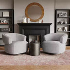 Fauteuil pivotant avec cadre en bois massif, fauteuil d'appoint rond rembourré pour petits espaces