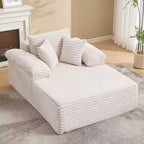 Grand canapé-lit chaise longue, canapé-lit en velours côtelé avec oreillers et accoudoirs larges pour salon, chambre, salle de cinéma