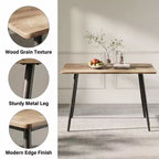 FurnitureR Table à manger rectangulaire moderne avec plateau en MDF et pieds en métal, table de cuisine et salle à manger pour la maison, l'appartement, la salle à manger