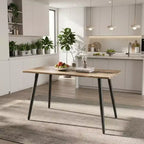 FurnitureR Table à manger rectangulaire moderne avec plateau en MDF et pieds en métal, table de cuisine et salle à manger pour la maison, l'appartement, la salle à manger