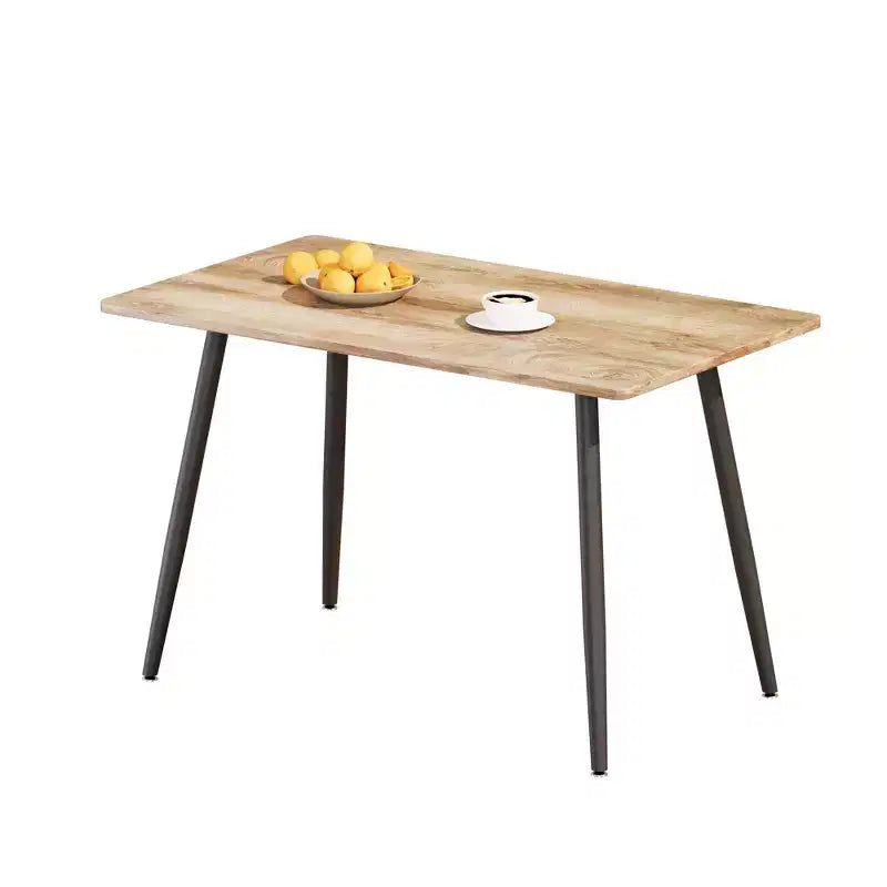 FurnitureR Table à manger rectangulaire moderne avec plateau en MDF et pieds en métal, table de cuisine et salle à manger pour la maison, l'appartement, la salle à manger