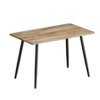 FurnitureR Table à manger rectangulaire moderne avec plateau en MDF et pieds en métal, table de cuisine et salle à manger pour la maison, l'appartement, la salle à manger