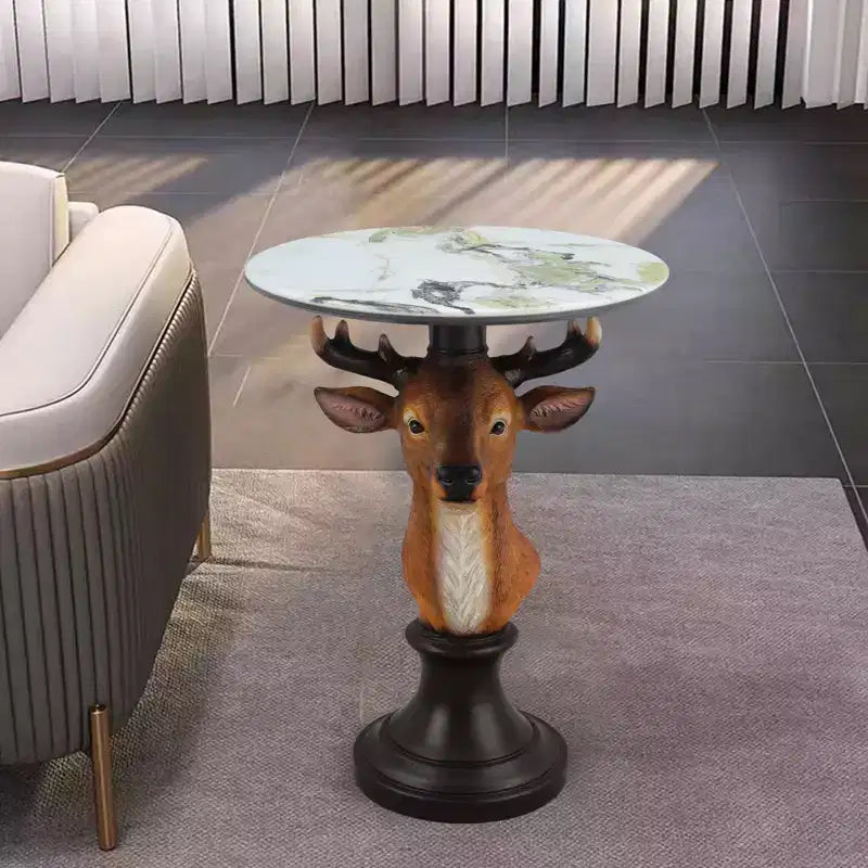 Table d'appoint Tête de cerf Zeus & Ruta, Table d'appoint Statue d'animal pour la décoration du salon