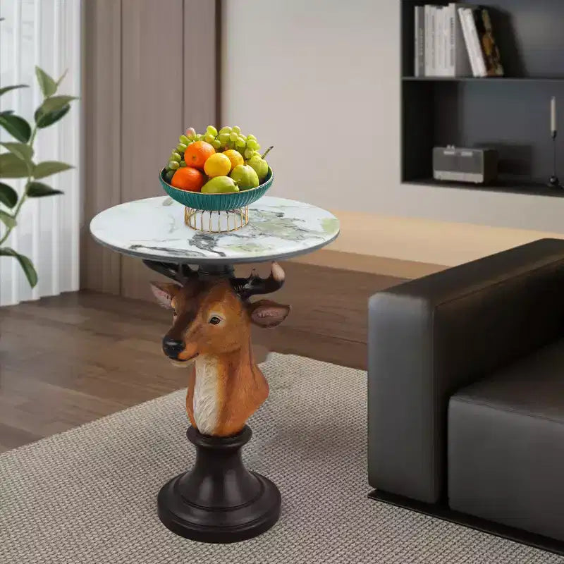 Table d'appoint Tête de cerf Zeus & Ruta, Table d'appoint Statue d'animal pour la décoration du salon