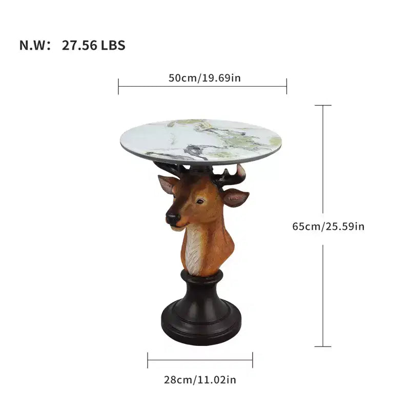 Table d'appoint Tête de cerf Zeus & Ruta, Table d'appoint Statue d'animal pour la décoration du salon