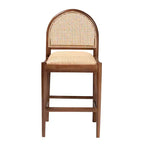 Tabouret de bar GDFStudio Geoffrey en bois d'acacia et rotin de style bohème