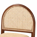 Tabouret de bar GDFStudio Geoffrey en bois d'acacia et rotin de style bohème