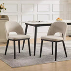 Lot de 4/6 chaises de salle à manger, chaises de cuisine/salle à manger rembourrées, chaises de salle à manger de ferme en tissu de lin avec pieds réglables pour salle à manger, salon