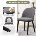 Lot de 4/6 chaises de salle à manger, chaises de cuisine/salle à manger rembourrées, chaises de salle à manger de ferme en tissu de lin avec pieds réglables pour salle à manger, salon