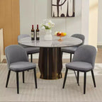 Lot de 4/6 chaises de salle à manger, chaises de cuisine/salle à manger rembourrées, chaises de salle à manger de ferme en tissu de lin avec pieds réglables pour salle à manger, salon