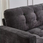 Canapé d'angle Whisen 126 avec console centrale, porte-gobelets, forme en U, haut-parleurs Bluetooth intégrés et 2 poufs de rangement pour le salon