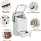 Station d'alimentation intégrée surélevée pour chien, distributeur de croquettes pliable pour chien, meuble d'alimentation moderne pour animaux de compagnie, pour cuisine, salle à manger