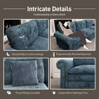 Canapé d'intérieur rembourré Captiva Designs avec pouf, cadre en bois massif, ressorts ensachés et coussins décoratifs