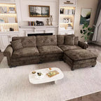 Canapé d'intérieur rembourré Captiva Designs avec pouf, cadre en bois massif, ressorts ensachés et coussins décoratifs