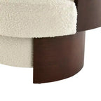 Fauteuil baril pivotant Whisen 360° avec design sculptural en bois courbé, cadre en bois massif, 81 cm de large, polyvalent pour le salon et la chambre à coucher