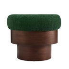 Fauteuil baril pivotant Whisen 360° avec design sculptural en bois courbé, cadre en bois massif, 81 cm de large, polyvalent pour le salon et la chambre à coucher